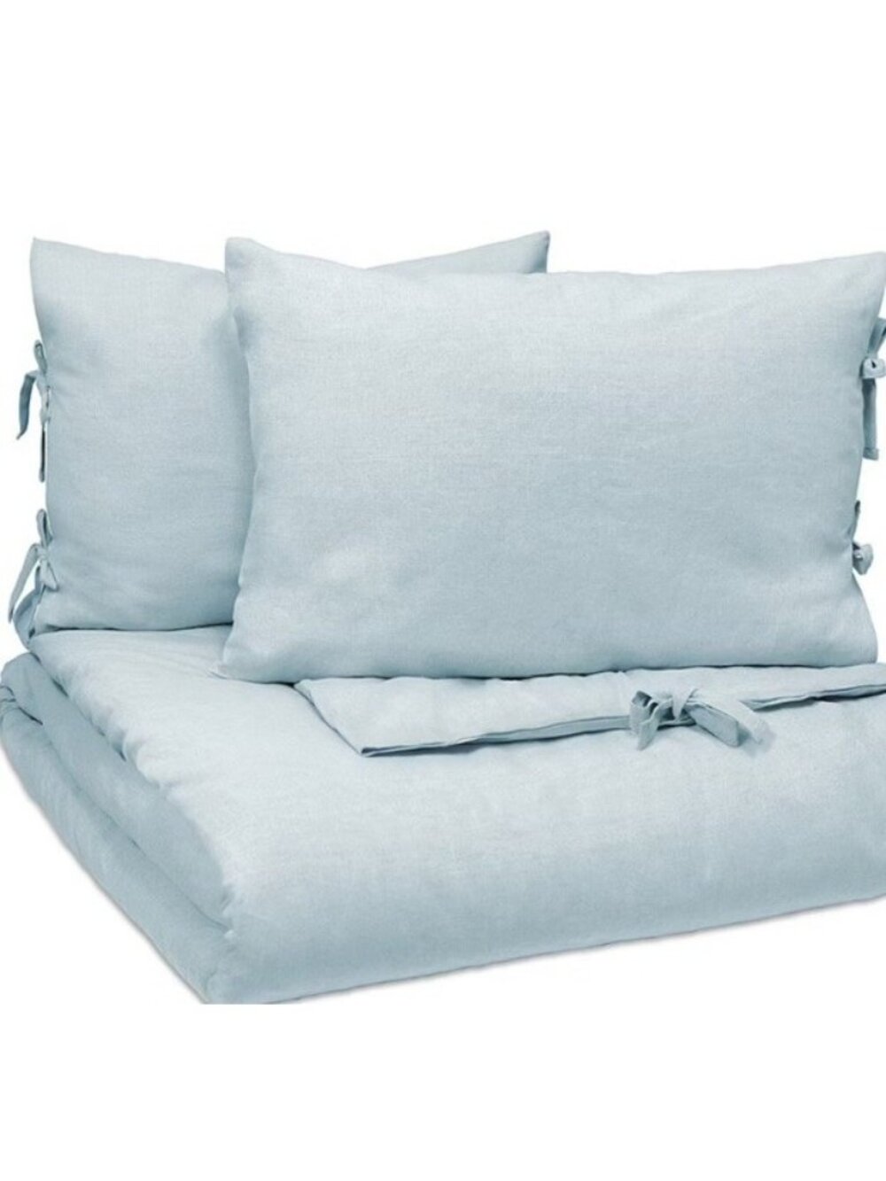 Vue Hinton Linen/ Cotton Duvet Cover Set King Size Blue